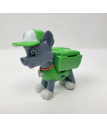 Paw Patrol Air Rescue Rocky Action Pup Figure Green Gray Spring Action Pack - £8.65 GBP