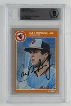 Cal Ripken Jr Signed Baseball Card Orioles 1985 Fleer #187 Slabbed Beckett COA - £116.09 GBP