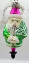 Vintage Christopher Radko Glass Ornament Santa Christmas Tree with Metal Mesh - $39.99