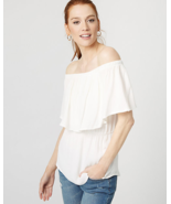 Women Le Chateau Crêpe Off-the-Shoulder Off-White Blouse Size XXL - $489.25 MXN