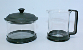 Bodum Brazil Glass Sugar Bowl and Creamer Set Clear Md Century Modern Denmark(B) - £26.01 GBP