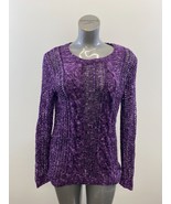 Nevada Open Knit Sweater Women&#39;s Size Medium Cotton Blend Long Sleeve Pu... - $83.16