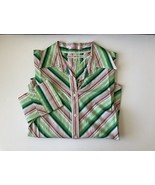 Tommy Hilfiger Women`s Button-Down Shirt L Long Sleeve Green Pink White ... - €35,71 EUR