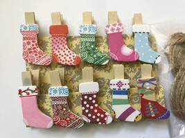 120pcs Christmas Stocking Wooden Clip,Photo Paper Pegs,Christmas Ornaments - £14.47 GBP