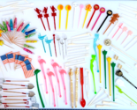 HUGE Vintage Lot of Swizzle Sticks Garnish Toothpicks Advertising Risque... - $23.71