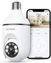 2K Light Bulb Security Camera 360 Wi Fi Security Cameras Wireless Outdoo... - £44.99 GBP