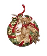 Fitz And Floyd Reagan White House Christmas Teddy Bear Ornament First La... - $733.36 MXN
