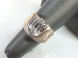 Womens Vintage Estate Sterling Silver CZ Ring 8.6g E5983 - $44.55