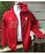 Men&#39;s M Ohio State Buckeyes College Jacket Hoodie Nike Therma Fit Red Fu... - £23.05 GBP