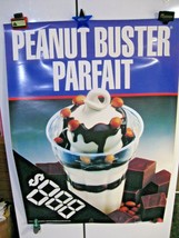 Vintage 1998 Dairy Queen P EAN Ut Buster Parfait Poster 31&quot; X 44&quot; Ice Cream Sundae - £23.85 GBP