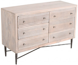 48" Brushed Ivory Solid Wood Six Drawer Double Dresser - $30,382.94 MXN