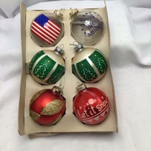 2001 Box 6 VTG Target Christmas Ornaments 2.75&quot; God Bless America Let It Snow - $19.80