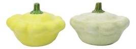 Ceramic Autumn Festive Yellow And Green Squash Salt And Pepper Shakers Set - $16.99