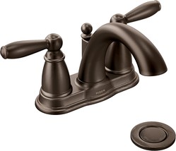 Moen Brantford Oil Rubbed Bronze Two-Handle Low Arc Centerset Bathroom, 6610Orb - £168.65 GBP