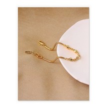18K Gold Chain &amp; Hex Nut Bracelet- stackable, chic, modern, plated - £35.49 GBP