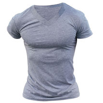 T-Shirt Color Men Mens V Neck Plain Short Sleeve T-Shirt Summer Slim Fit... - £31.80 GBP