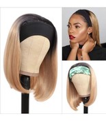 Headband Wigs for Black and White Women Blonde Wig Glueless Synthetic Sh... - £15.52 GBP