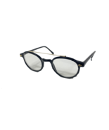 NOS Vintage 90s Streetwear Cross Bar Circle Eyeglasses Glasses Black Gol... - £39.43 GBP