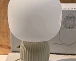 IKEA PILBLIXT White/Light Green Glass Gold Metal Table Top Lamp Light - $134.63