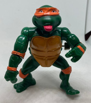 1989 TMNT Wacky Action Mike Michelangelo Tongue Spinning Arm Ninja Turtles WORKS - £7.80 GBP