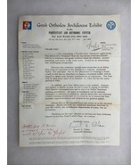 1964 1965 Greek Orthodox Exhibit New York Worlds Fair VOLUNTEER LETTER Vtg - $26.82 CAD