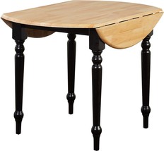 Target Marketing Systems Inch Round Drop Leaf Table With Turned Spindle, Black - £180.40 GBP