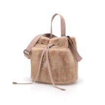 Quality Winter  Handbag Soft Plush Bag Bucket  Brown Handbag For Women Mini Cros - £144.33 GBP