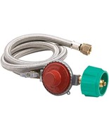 Bayou Classic M5HPR-1 48-in Stainless Braided LPG Hose w/ 10-psi Adjusta... - $856.70 MXN