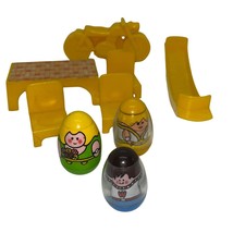Vintage Hasbro 3 Weebles See-Saw Motorcycle Table &amp; Chairs Set - £37.59 GBP