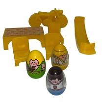 Vintage Hasbro 3 Weebles See-Saw Motorcycle Table &amp; Chairs Set - £35.89 GBP