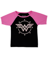 Wonder Woman Kids Bedazzled Symbol T-Shirt Black - £11.85 GBP