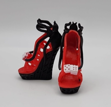 2011 Mattel Monster High Dot Dead Gorgeous Operetta - Black Red Dice Shoes Only - £7.61 GBP