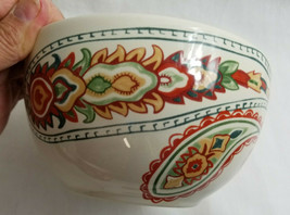 Gallery Soup Salad Cereal Bowl Multi Paisley Design White Red Yellow - £21.57 GBP