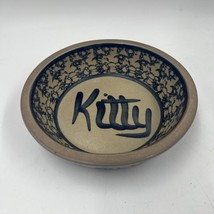 1992 Beaumont Brothers Pottery BBP KITTY BOWL salt glaze spongeware croc... - $35.79
