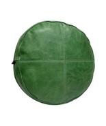 Lambskin Genuine Decorative Throw Home Decor Green Round Leather Cushion... - $875.53 MXN+