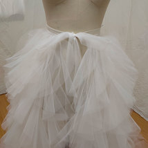White Fluffy Open Tiered Skirt Custom Plus Size Wedding Bridal Tulle Maxi Skirt image 2