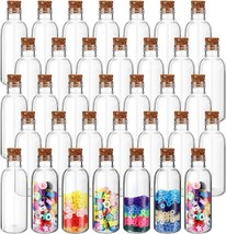 50 Pcs Plastic Sand Art Bottles with Cork Stoppers 2oz Clear Art Containers Vial - £24.33 GBP
