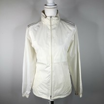 Vintage Woolrich Womens S White Full Zip Raincoat Rain Jacket Vented Hooded - £18.77 GBP