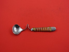 Enameled Stainless Coffee Spoon w/Orange Enamel and Copper Wired Wrapped 6&quot; - £61.29 GBP