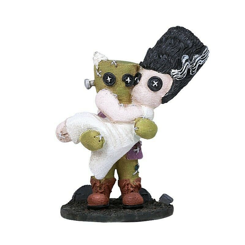 Frankenstein With Bride Pinheadz Halloween Monster With Voodoo Stitches Figurine