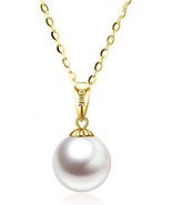 14K Gold Pearl Necklaces for Women with 18K Gold Pendant (Freshwater Cul... - £187.62 GBP