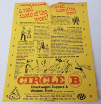 Circle B Chuckwagon Western Show Brochure 1980 South Dakota Rapid City - £11.96 GBP