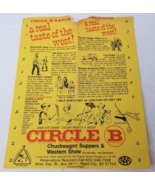 Circle B Chuckwagon Western Show Brochure 1980 South Dakota Rapid City - £11.86 GBP