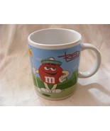 Vintage 2002 M&amp;M Coffee Cup Mug 10oz Red Plays Golf Blue Plays Football - $371.16 MXN