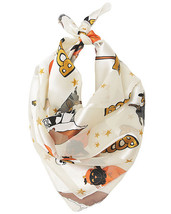 Halloween Scarf 21&quot; Square Bandana Facial Cover Ivory Neckerchief Zoom Meeting C - £10.11 GBP