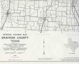 Grayson County Texas General Highway Map 1972 State Highway Department - £19.42 GBP