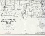 Grayson County Texas General Highway Map 1972 State Highway Department - $24.72