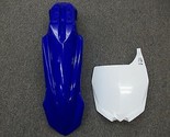 2017 Style UFO Blue Front Fender + White Front Number Plate Yamaha YZ250... - $49.90