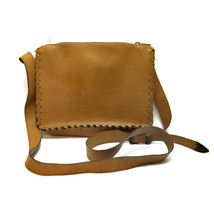 Purse Shoulder Bag Brown Hippie Boho Laced Leatherette Vintage - $9.87