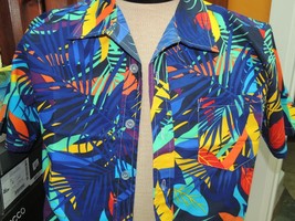 NWT Men&#39;s SM-MED Tailor Pal Love Short Sleeve Hawaiian Shirt BRIGHT WILD... - £13.64 GBP